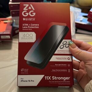 ZAGG InvisibleShield XTR4 Screen Protector for iPhone 16 Pro - Aluminum Silver